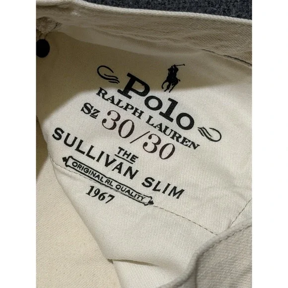 Polo Ralph Lauren The Varick Slim Straight Jeans 30x30 White Boat Button Fly - Picture 4 of 8